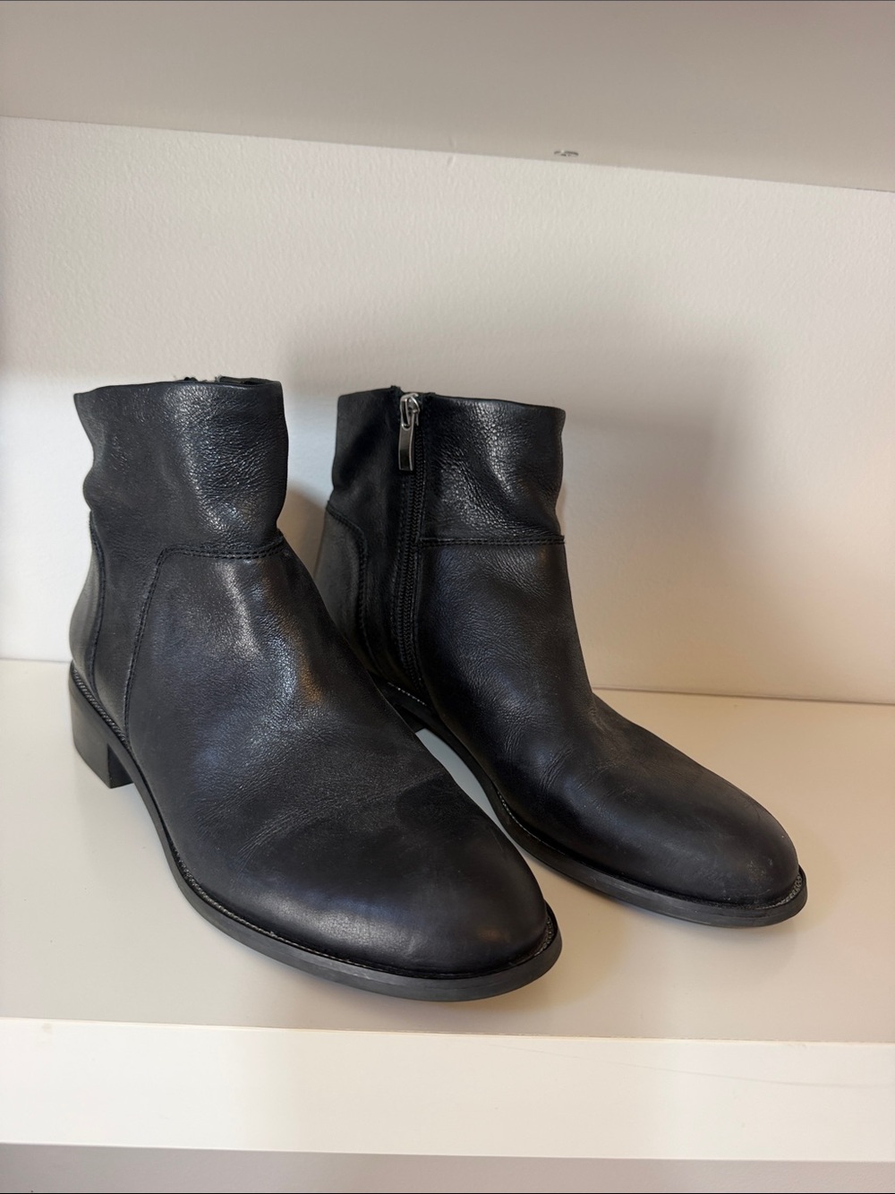 Franco Sarto Black Leather Chukka Ankle Boots
